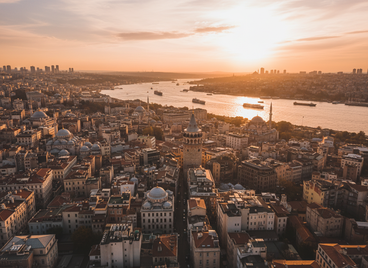 İstanbul Beyoğlu havadan görünüş